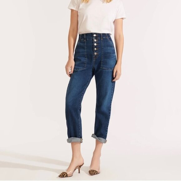 VERONICA BEARD Jeans. Arya Straight High Rise. Button Fly, Stretch. Sz 27 / 4. - Picture 1 of 15